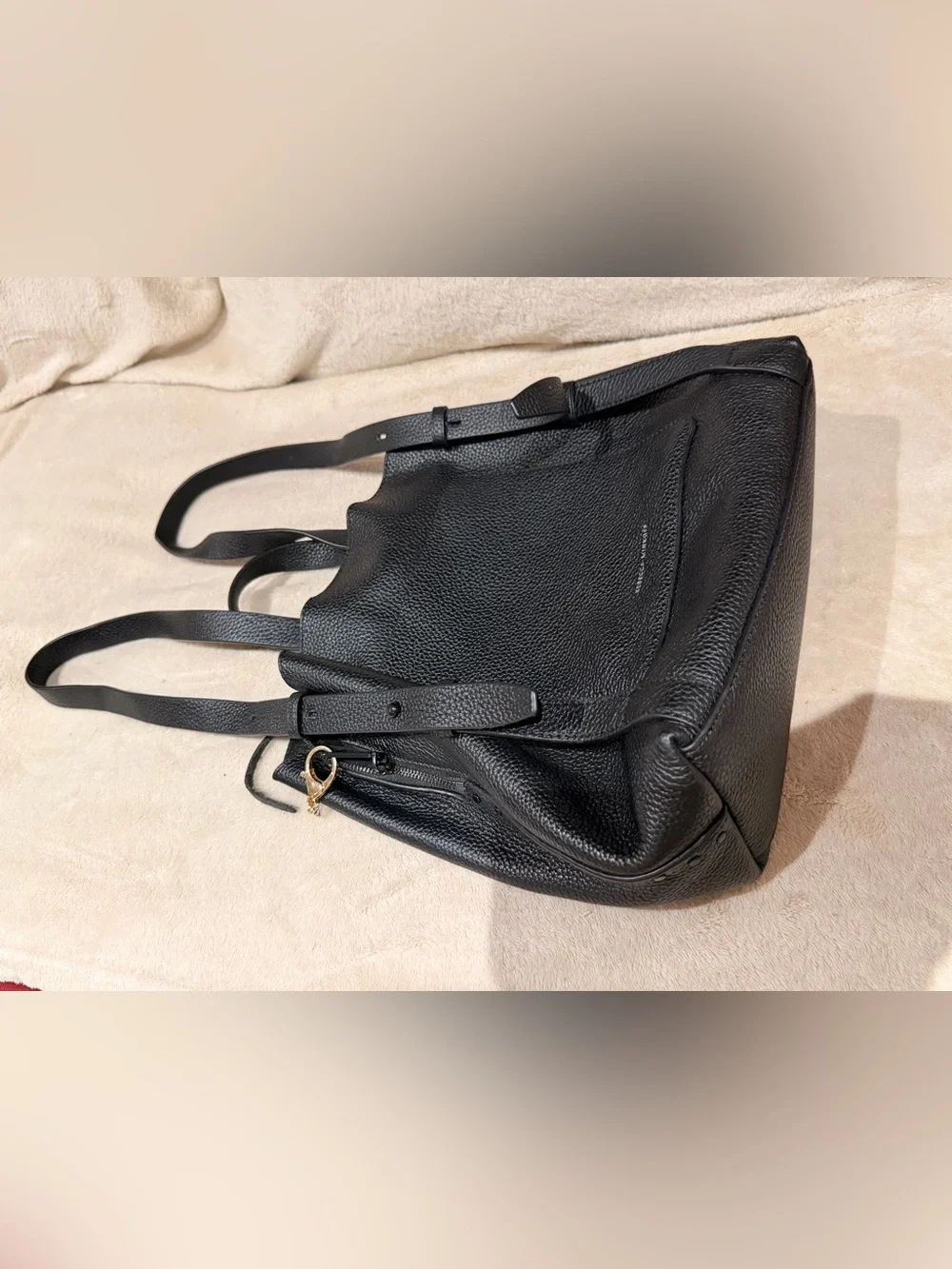 Rebecca Minkoff Black Pebbled Leather Backpack Tote. Flaw see pictures